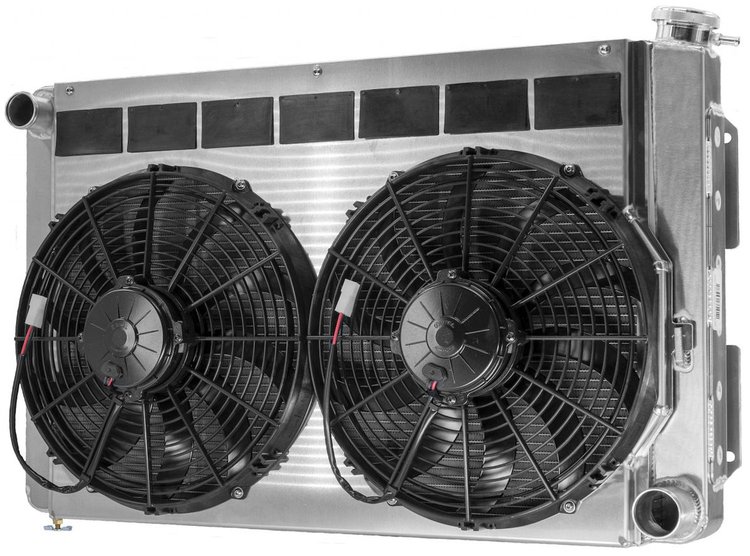 15-11020 OE-Fit Aluminum Radiator Module with Dual 13 in. Spal Fans 1967-1969 Chevy Camaro/Pontiac Firebird