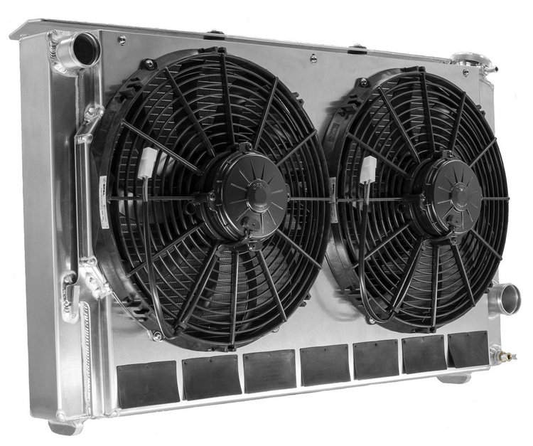 OE-Fit Aluminum Radiator Module w/Dual 13 in. Spal Fans [1982-1992 Chevy Camaro]