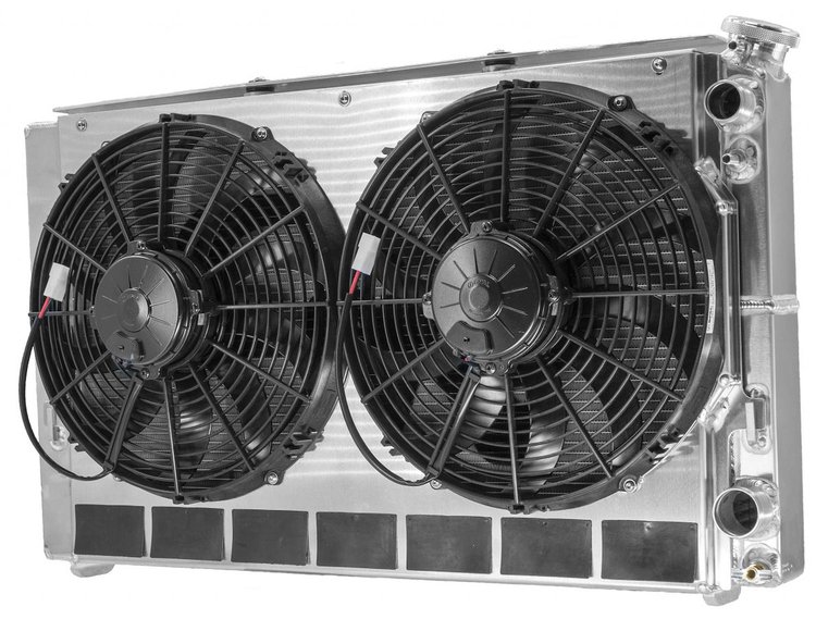 High-Efficiency Core OE Fit Aluminum Radiator Module w/Dual 13 in. Spal Fans [1982-1992 Chevy Camaro LS]