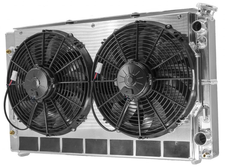 High-Efficiency Core OE Fit Aluminum Radiator Module w/TOC, Dual 13 in. Spal Fans [1982-1992 Chevy Camaro LS]