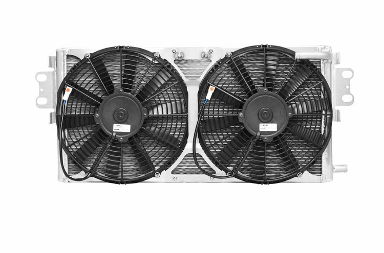 Mustang 2007 - 2014 GT500 & GT350, GT Tall Super Charger Heat Exchanger, OE Fit Includes 12" Fans and Installation Kit