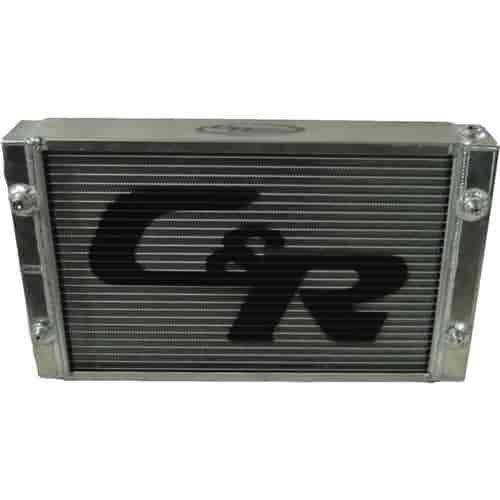 Radiator Drag Universal Scirocco Style Two Row 56mm Double Pass 22 x 13 -20 Bung Port Inlet & Outlet Closed