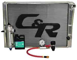 Lightweight Late Model Pressure System 28" x 18-1/2" Double Pass Chevy Radiator