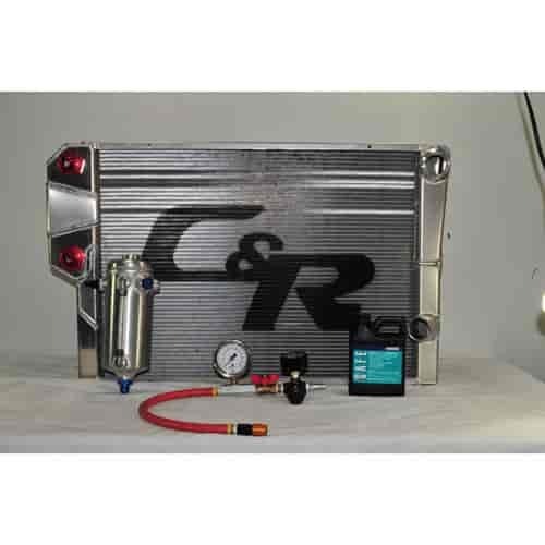 Pressure System with Lightweight Late Model Radiator w/ 10 Plate Heat Exchanger 30 top/28 bottom x 1