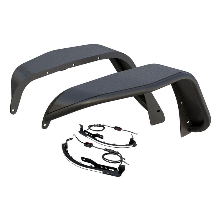 2500830 Front Fender Flare Kit with LED Lights for 2007-2018 Jeep Wrangler JK & Unlimited 2-Door/4-Door
