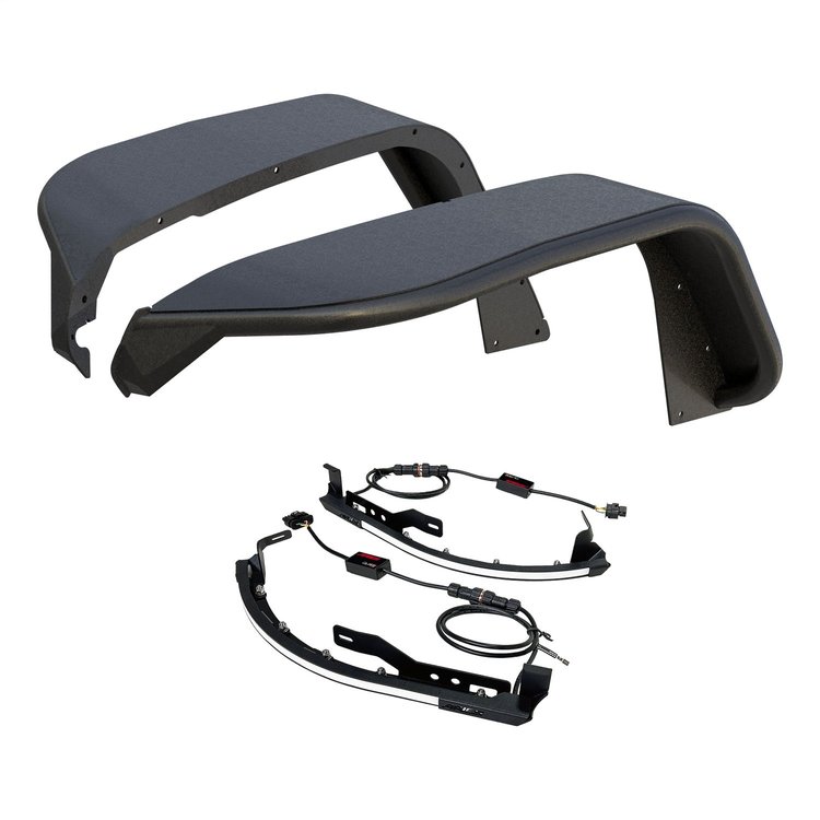 2500835 Front Fender Flare Kit with LED Lights for Jeep Wrangler JL, Jeep Gladiator JT