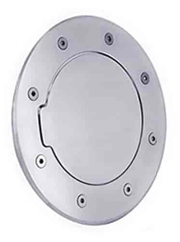 Billet Fuel Door Polished Non-Locking Aluminum Ring O.D. 8 1/8 in. Door O.D. 5 1/8 in.