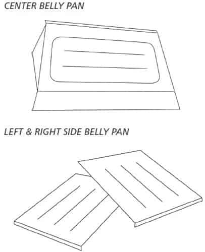 Aluminum Rear Belly Pan Kit Intermediate Chassis with 97"-115" Wheelbase