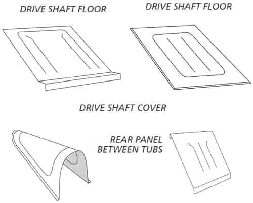 Aluminum Floor Between Wheel Tubs Intermediate Chassis with 97"-115" Wheelbase