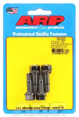 5/16-24 X 1.450 starter nose black hex water pump pulley stud kit