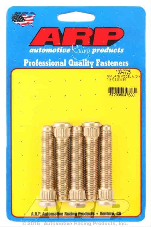 .509" Knurl Wheel Studs Late GM Camaro/Firebird, Corvette Front / Rear