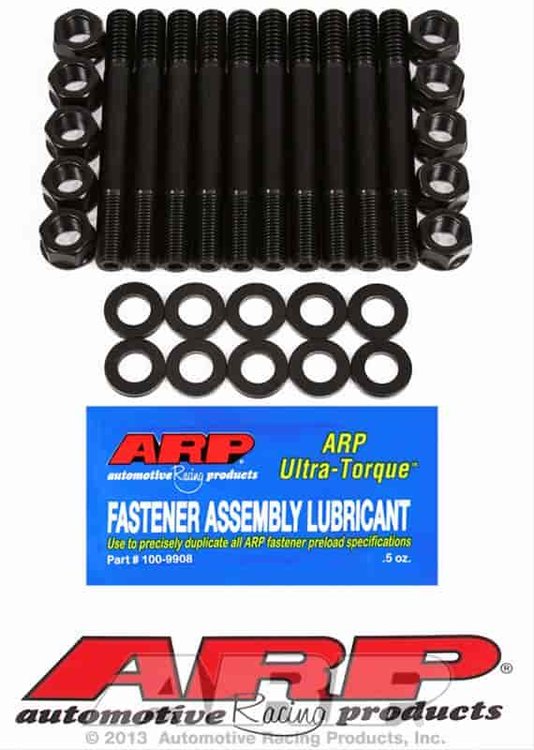 Main Stud Kit with Hex Nuts Small Block Chevy Small Journal, 2-Bolt Main, no Windage Tray