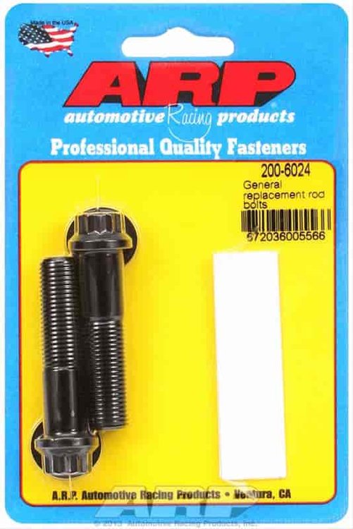 Connecting Rod Bolts General Replacement, Aluminum Rods, w/ Washers, Under Cut