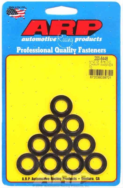 M12ID .876OD chamfer black washer