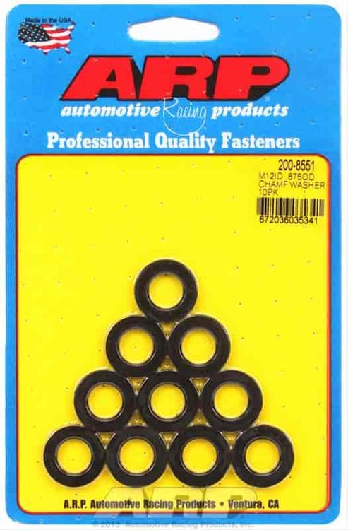 M12ID .875 OD chamfer black washers