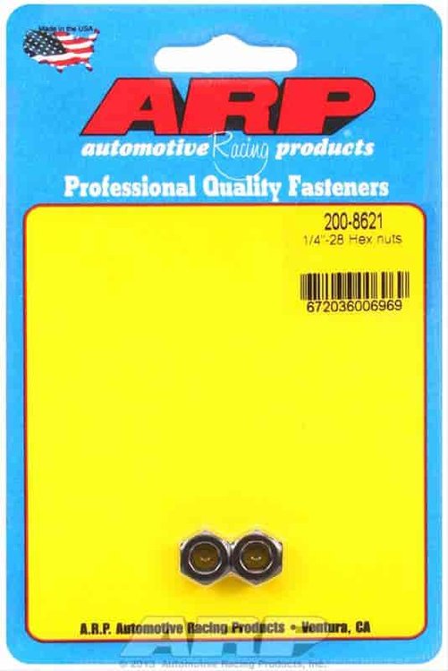 Black Oxide Hex Nuts 1/4"-28