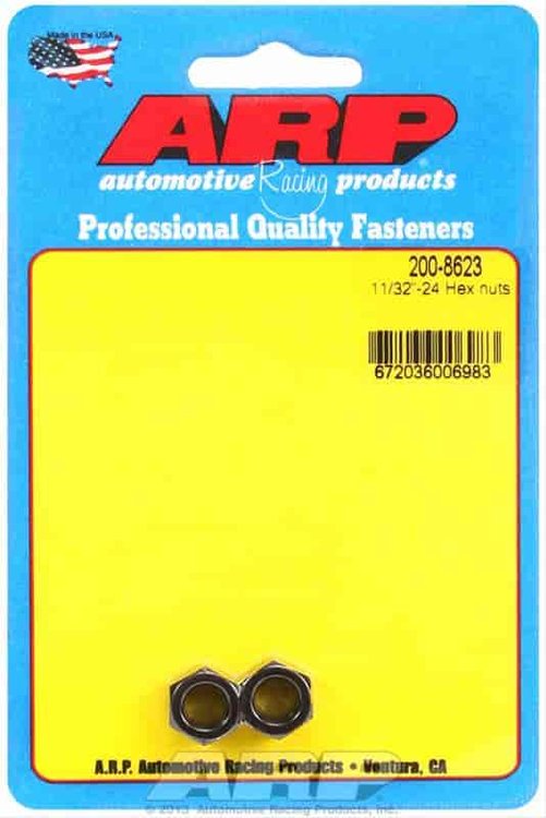 Black Oxide Hex Nuts 11/32"-24