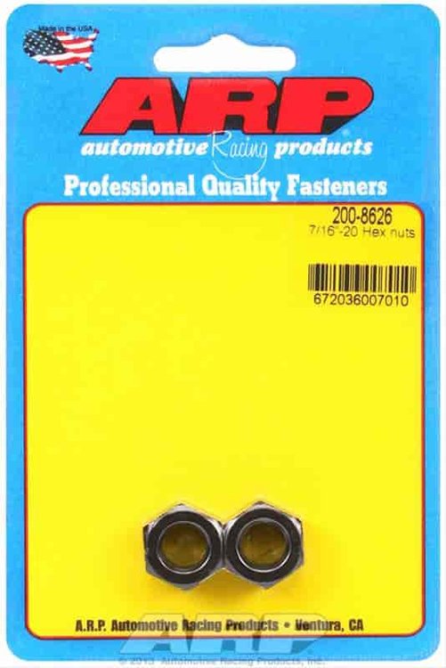 Black Oxide Hex Nuts 7/16"-20
