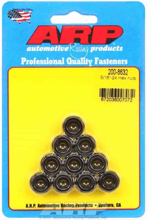 Black Oxide Hex Nuts 5/16"-24