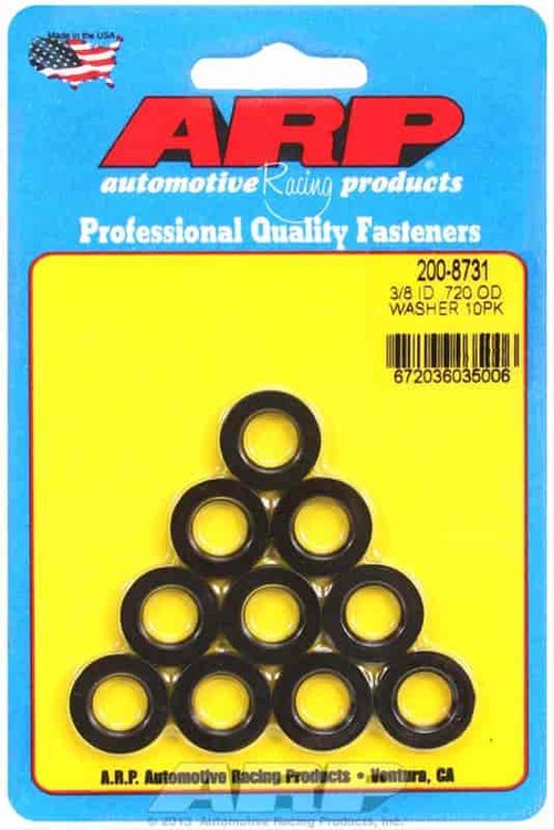 3/8 ID .720 OD black washer