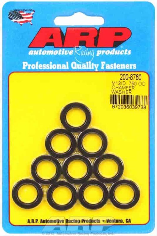 M12 ID .750 OD chamfer black washers