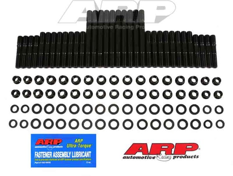 Head Studs w/12-Point Nuts Small Block Chevy Aluminum Bowtie Splayed Bolt Head