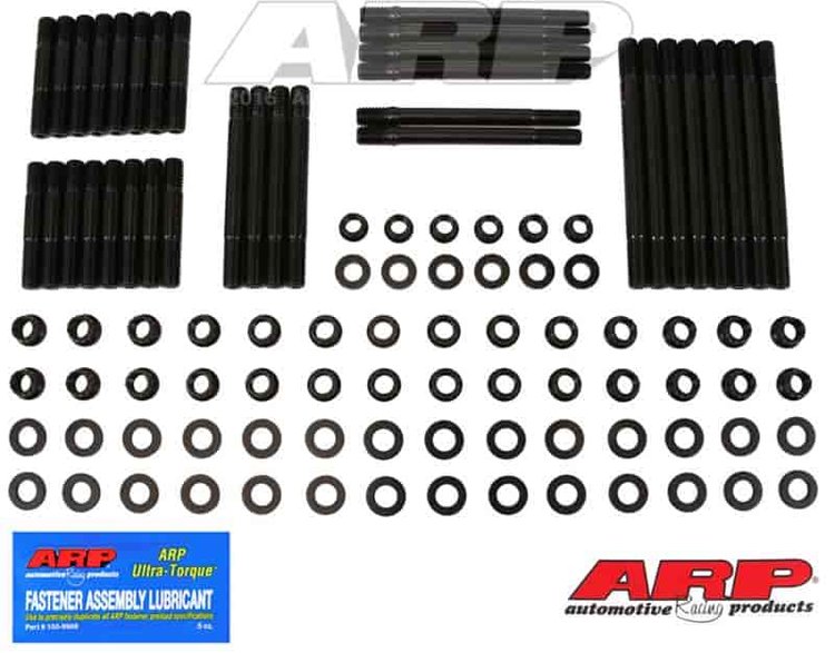 Head Studs w/12-Point Nuts Small Block Chevy Pro Action 14° Heads w/ Tall Deck Block