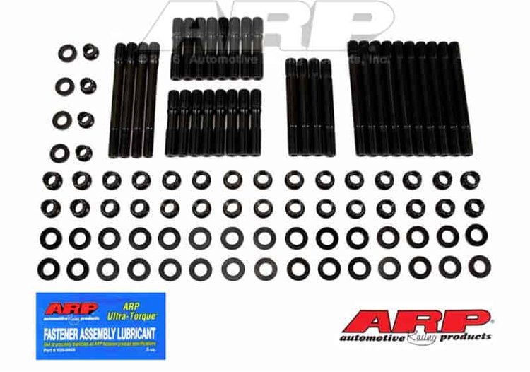 Head Studs w/12-Point Nuts (U/Cut Studs) Small Block Chevy Pro Action 23° Heads