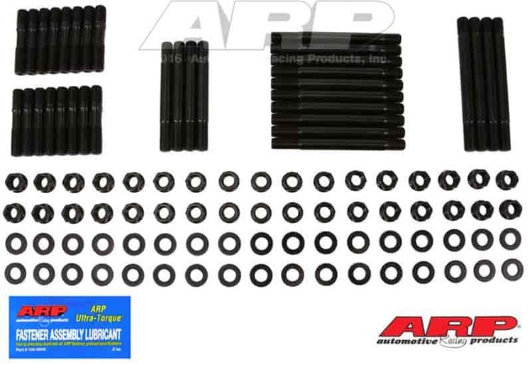 Head Studs w/Hex Nuts (U/Cut) Small Block Chevy Brodix-Pontiac Standard Port