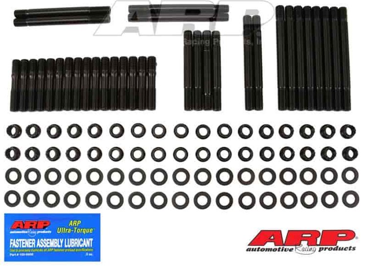 Head Studs w/12-Point Nuts (U/Cut Studs) Small Block Chevy 18° Raised Port