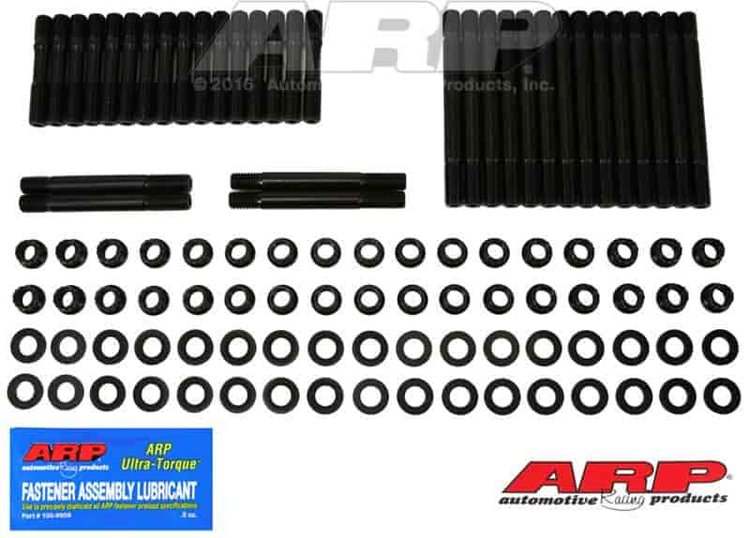 Head Studs w/12-Point Nuts (U/Cut Studs) Small Block Chevy with Dart II, Brodix Track 1