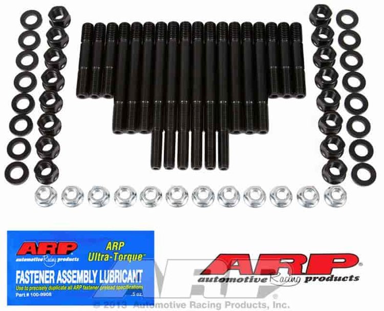 Main Stud Kit with Hex Nuts Small Block Chevy 400, 4-Bolt Main, Windage Tray
