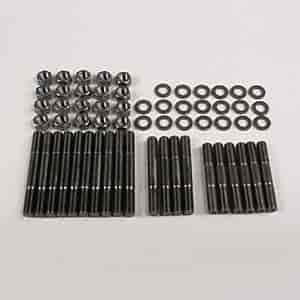 Black Oxide Main Stud Kit Big Block Chevy Dart Big M, 4-Bolt Main with Splayed Outer Bolts
