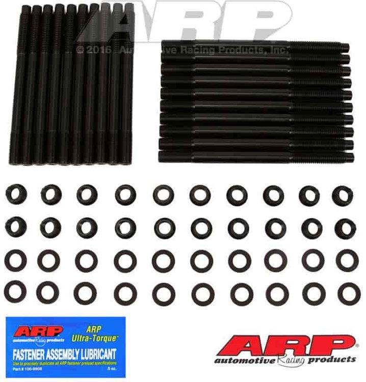 Head Studs w/12-Point Nuts (U/Cut Studs) Ford 351 SVO and Fontana Aluminum Blocks w/"94 or Later Yates Heads
