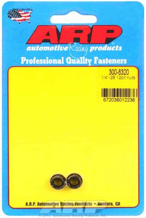 Black Oxide 12-Point Nuts 1/4"-28
