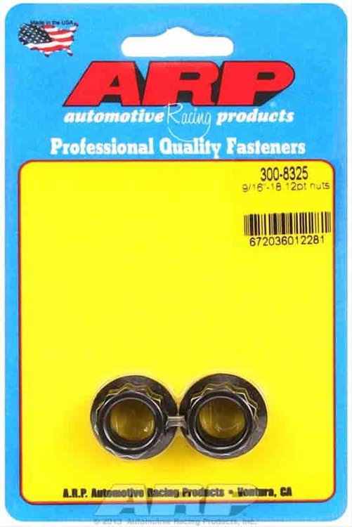 Black Oxide 12-Point Nuts 9/16"-18
