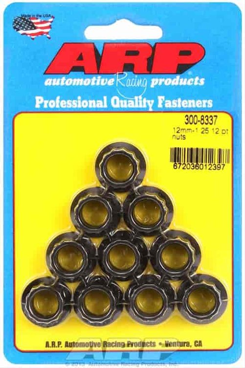 Black Oxide 12-Point Nuts M12 x 1.25