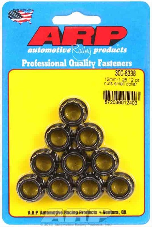 Black Oxide 12-Point Nuts M12 x 1.25