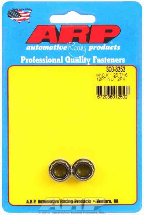 Black Oxide 12-Point Nuts M10 x 1.25 (Small Collar)