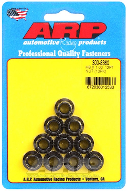 Black Oxide 12-Point Nuts M8 x 1.00