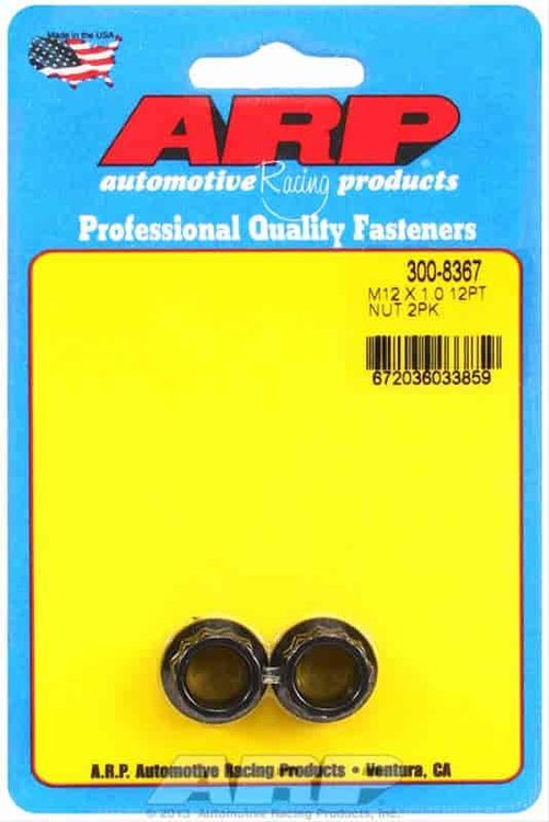 Black Oxide 12-Point Nuts M12 x 1.00
