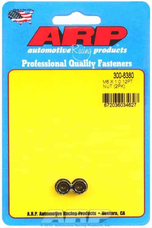 Black Oxide 12-Point Nuts M6 x 1.00