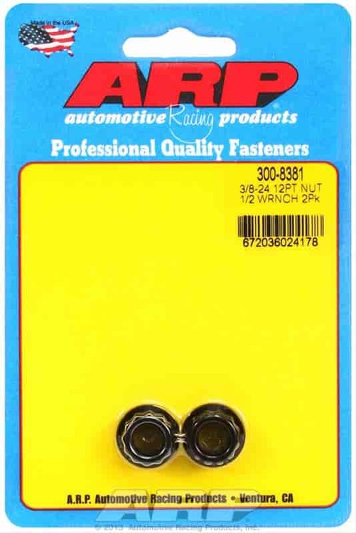 Black Oxide 12-Point Nuts 3/8"-24