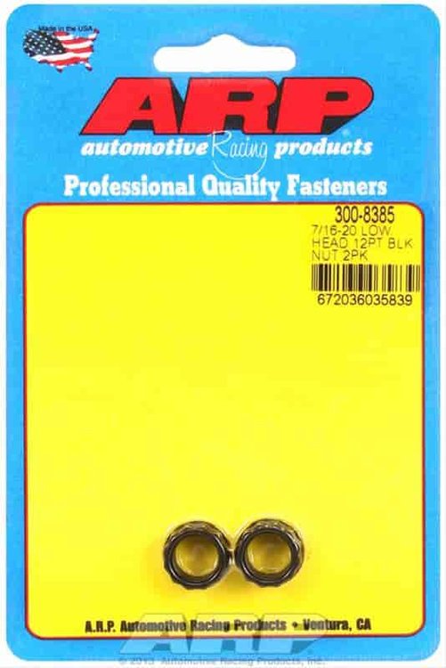 Black Oxide 12-Point Nuts 7/16" -20 (.600 Flange)