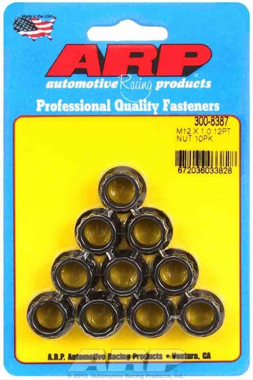 Black Oxide 12-Point Nuts M12 x 1.00