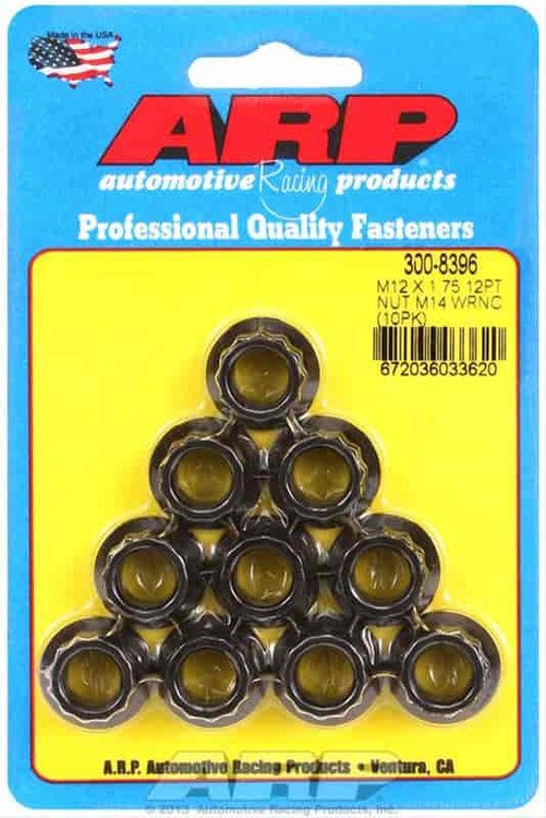 Black Oxide 12-Point Nuts M12 x 1.75
