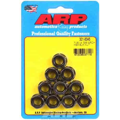 Black Oxide Hex Nuts 7/16"-14 Flanged