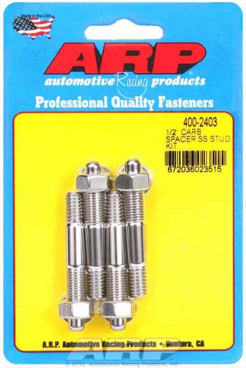 Carb Stud Kit 1/2" Spacer, 5/16" x 2.225" O.A.L.