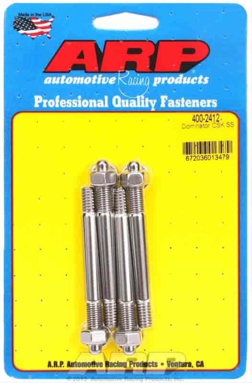 Carb Stud Kit Dominator with 1/2" or 1" Spacer, 5/16" x 3.200" O.A.L.
