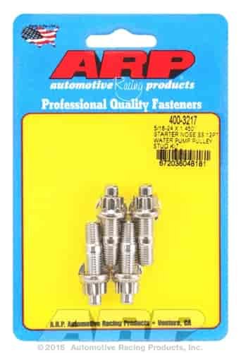 5/16-24 X 1.450 starter nose SS 12pt water pump pulley stud kit